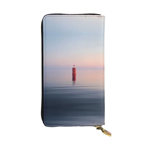 Bolso de mano de cuero con diseño de faro monedero compacto de 7.5 pulgadas