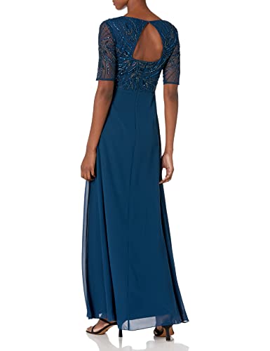 Adrianna Papell Women's Beaded Mesh with Chiffon Skirt2