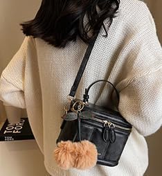 Box Water Bucket Bag Handheld Stylish Designer Crossbody Bag for Women Black Purses Unique Fashionable Tote Purse Perfect for Everyday Use Chic and Elegant Accessory Ideal for Any Occasion,Black - Image 4