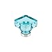 Emtek 86552 Lido Series 1-3/8 Inch Long Cyan Crystal Square Cabinet Knob, Polished Brass