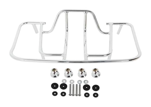 オートバイリアラゲッジラック 用 ゴールド 用 ウイング 用 GL 1800 2001-2017 用 トランクレール バイク 用 リアラゲッジラック スーツケース棚 取り外し可能(クロム)