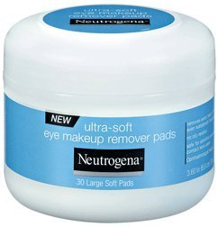 Neutrogena Ultra Soft Eye Makeup Remover Pads, Size : Large, 30 Count (Pack of 4)