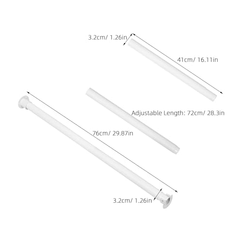Tringle penderie ajustable en acier blanc dotée d'un support robuste - 3