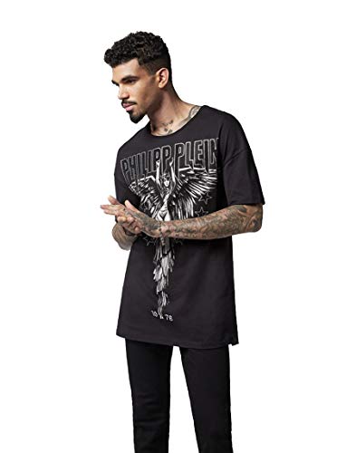 Philipp Plein Camiseta Cuello Redondo Ángel, Negro