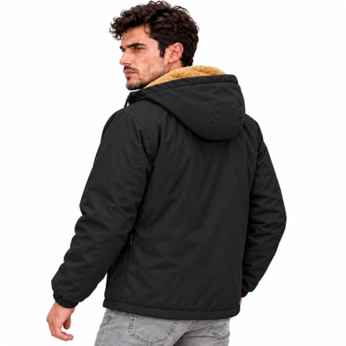 IANDT Men's Hooded Winter Jacket with Fur Lining - Image 7