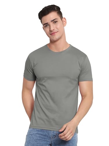 Image of BEYOUNG Cotton Regular Fit Plain T-Shirt for Men | Flexible Round Neck | Casual T-Shirt | Solid T-Shirt | Half-Sleeves | Stylish T-Shirt
