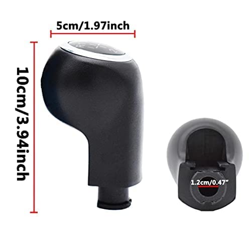 Car Passion Cuffia Leva Cambio Manuale + Pomello + Ghiera Telaio Cromato Compatibile con Opel Corsa D Cuciture Nere 5 Marce Set Completo Ricambio Auto