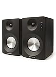 Crosley S100A-BK Bluetooth Enabled Powered Stereo Speakers, Black (Pair)