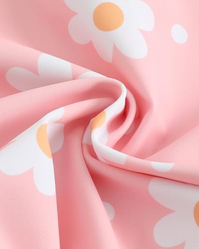 UV Badebekleidung Baby Badeanzug Mädchen Gr 62-98, Langarm UV Kleidung Baby UV Shirt Mit Hut & Stirnband, Kleinkinder UV Anzug Schwimmanzug Schutz, Rosa Blume 2-3 Jahre/92-98