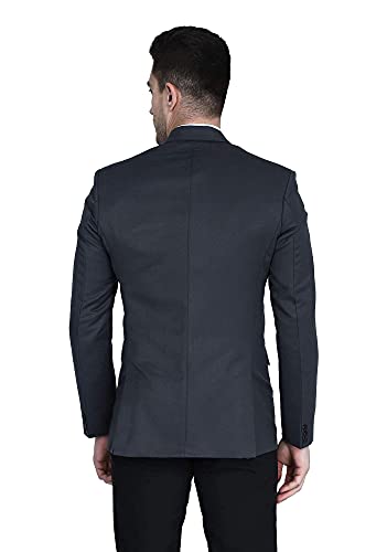 Image of TAHVO Grey Notched Lapel Blazer with Hanky