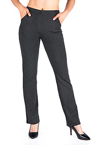 Image of Yogipace,Belt Loops,Women's Petite /Regular /Tall Straight Leg Yoga Dress Pants