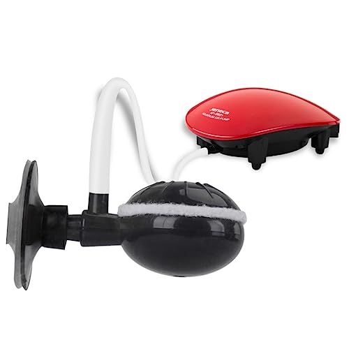 OUNONA 2個セット 気泡 水族館のエアレーター石 魚 ライト インフレータブル用ポンプ 充電式 バケツ 石の水耕栽培 キット 水槽 蛇口 バブルストーン エアストーン Black