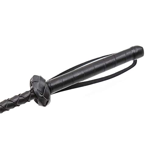 Intimate Lover Leather Riding Crop Jump Bat Horse Whip for Spanking and Equestrain Sports Set (Black) - Thumbnail 6
