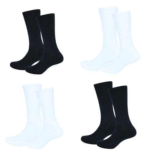 Image of 4 Pack Cotton Crew Socks for Womens Lightweight Casual Wear Business Socks, 6 to 9(WS1002-2W2B-4PK-6TO9)