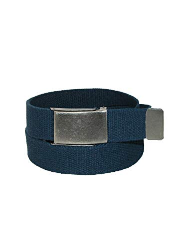 CTM Men's Fabric Belt with Nickel Flip Top Buckle2
