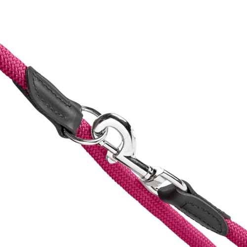 HUNTER Verstellbare Hundeführleine FREESTYLE, Farbe: himbeer, robust & wetterfest, 3-fach verstellbar, Tau mit Polyamid-Kern, liegt weich in der Hand, pflegeleicht, Größe: 10/200