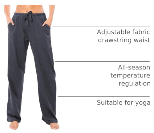 Image of Sexy Basics Women's Soft Flex 100% Cotton Knit Pajama Pants | Lounge Sleep Bottoms | Drawstring & Pockets| Multi Packs