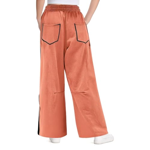 Teen Girls Baggy Wide Leg Pants Fashion Line Patching Cool Sweatpants Boys Casual Streetwear Pants with Pockets Fall Winter3