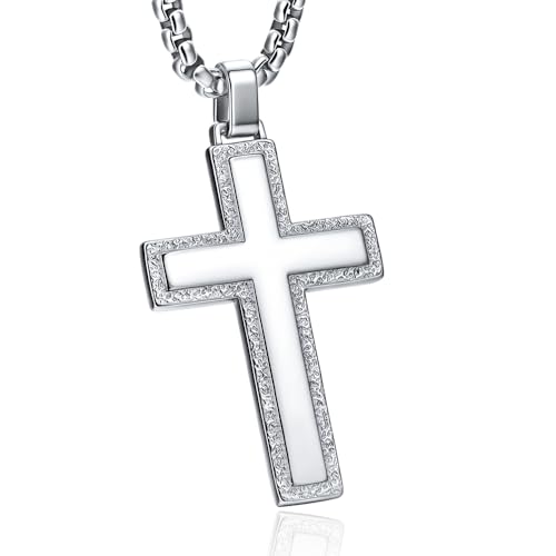 VIPV Cross Necklace for Men Teen Boys Gold Silver 22-26 Inch