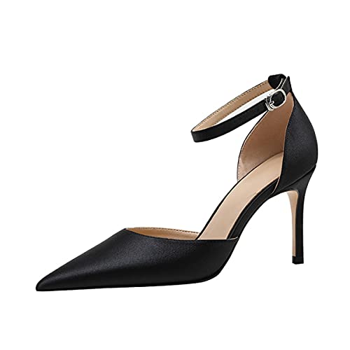 LUXINYU,Women Pointed Toe Heels Shiny Fashion Sexy Stiletto Ladies Pumps Heeled Elegant Bow Strappy Dress Suede Wedding Shoes Comfort Soft Work Shoes2