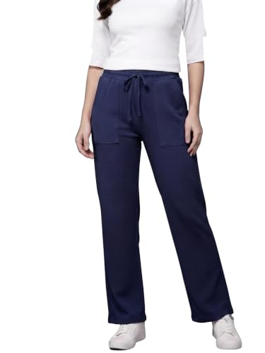 Image of Mehrang Women's Wide-Leg Side Pocket Trouser|Palazzo Pants|High Waist Trousers with Drawstring|Lightweight Casual & Travel Wear|Women Trousers Pants | Trousers Flared Korean Style