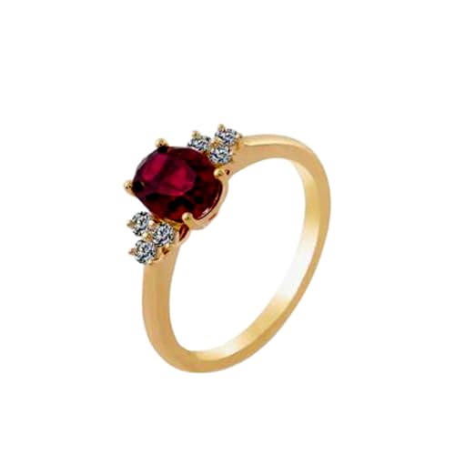 Bague de fiançailles grenat rouge femme argent 925 plaqué or RNG-1837 DEF-VVS