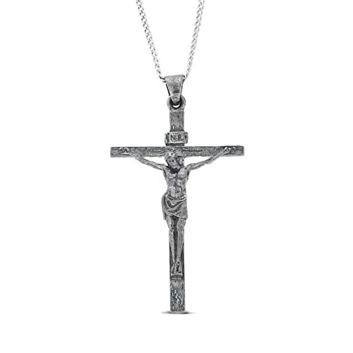 Crucified Jesus Pendant, Crucifix Christ Necklace, Handmade