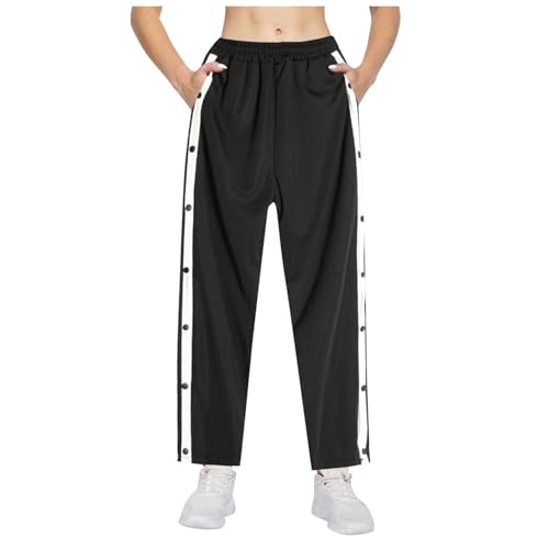 Jinitaimei Reha Hose Herren Seitlich zu Öffnen Postoperative Jogginghose Weites Bein Trainingshose Open Leg Jogger Freizeithose 90Er Jahre Outfit Hose mit Knöpfen An Der Seite Sportswear mit Taschen