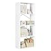 Produktbild WOLTU Bücherregal mit 4 Ebenen für Wohnzimmer Schlafzimmer Büro, Standregal mit Kippschutz, als Vitrine Aktenschrank DVD-Regal, 60x149x30 cm, aus Holzwerkstoff, weiß