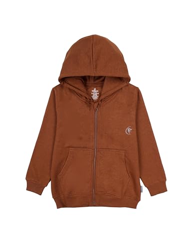 Image of Unisex Kids Solid Full Sleeve Zip Front Open Hooded Sweatshirt
