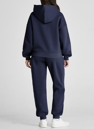 Aleumdr Womens 2 Piece Outfits Matching Sets Sweatsuit Hoodie Oversized Sweatshirts with Sweatpants Tracksuits Fall Outfits3