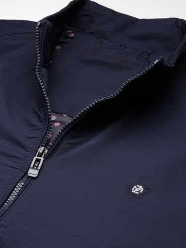 Image of SHOWOFFFF Men Solid Bomber Jacket | Mock Collar Full Sleeves Nylon Jacket for Mens | Slim Fit Jacket for Men's