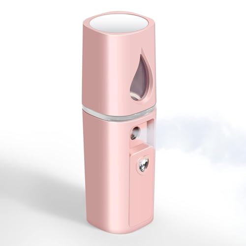 Image of Nano Facial Mister Portable Mist Sprayer for Hydrating Face, Makeup, Eyelash Extensions & Skin care Mini Cool Mist Beauty Device (Pink).