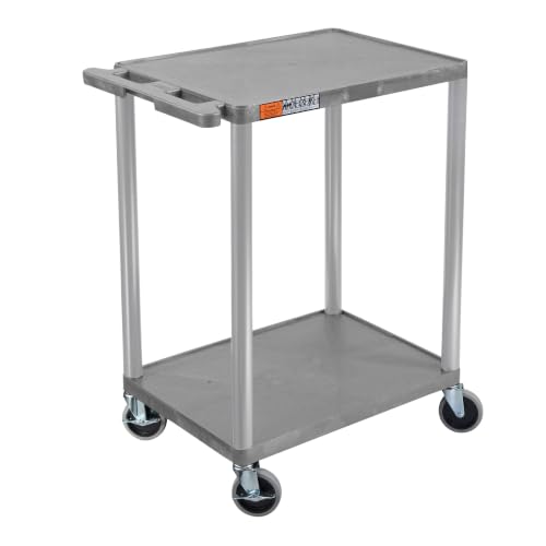 Luxor Molded Plastic Utility Cart — HE32-G Two Shelves