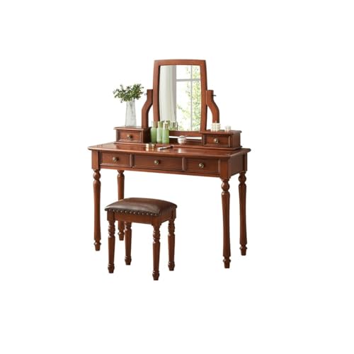 ENGENDER Vanidad Maquillaje Tocador de Madera Retro, tocador for Dormitorio, Armario Almacenamiento Tocador