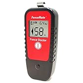 FenceMate Testeur de tension clôture électrique digital, plage jusqu'à 19,900 V, détecteur de défauts, diagnostic du courant (ampère) et de la direction du flux, pile 9 V, clip de ceinture