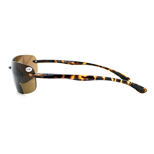 PASTL Bifocal Magnification Lens Sunglasses Rimless Rectangular Fashion UV 4004