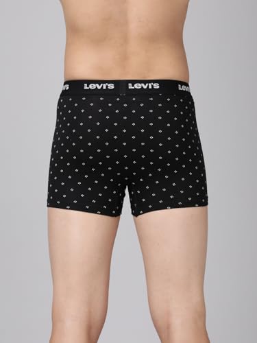 Image of Levi's 022 Trunk for Men | Cotton Stretch Fabric | Printed Men's Underwear | Anti-Roll Waistband | Extra Supportive Gusset | Functional Fly | No Ride-Up | Mid Length Fit | Tagless | Pack of 2
