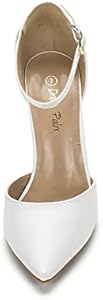 DREAM PAIRS Dames Coco puntige teen hoge hakken pumps schoenen, Wit/Pu
