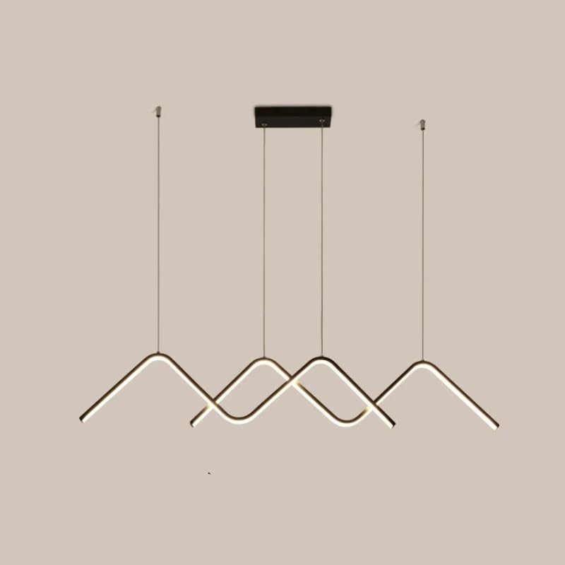 Lustre moderne suspension design LED noire pour éclairage de table de salon