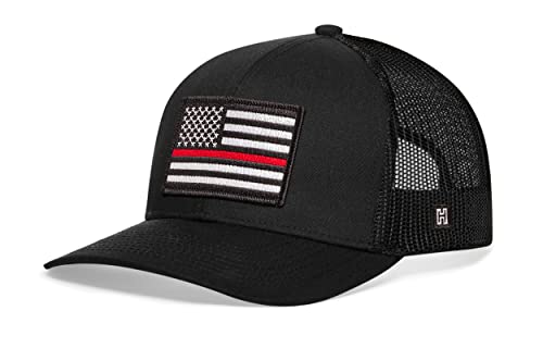 Image of HAKA American Flag Trucker Hat - USA Flag Mesh Snapback Cap for Men, Women & Golf, Patriotic Baseball Dad Hat