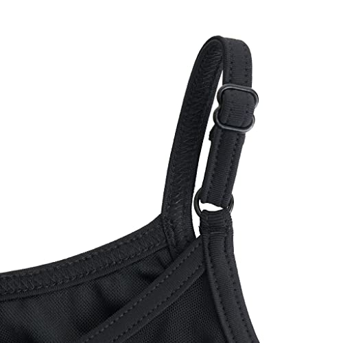 Liakada Girls Supportive Bra Top with Integrated Bra Shelf Liner for Dance, Gymnastics, Yoga, Cheer! Black3