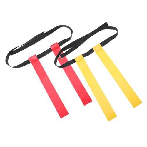 Garneck 2pcs Set Outdoor Football Prop Flags for Flag Football Outdoor Flags Adult Football Belt Flags Football Waist Flags Youth Backyard Suits for Training Waist Belt Polyester