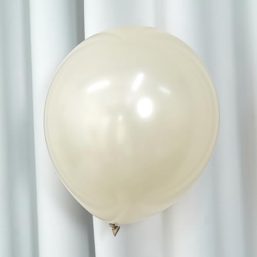 Image of Pearl White Sand Balloons 12 Inch, 60 PCS Beige Cream Off White Pearl Balloons, Boho Neutral Nude Tan Latex Helium Party Balloon for Garland Birthday Wedding Baby Shower Anniversary Party Decorations
