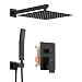 KOJOX Shower System with High Pressure Rainfall Shower Head, Handheld Shower head, Bathroom Luxury Rain Mixer Shower Combo Set Wall Mounted Shower Faucet Rough-in Valve and Trim Kit Include