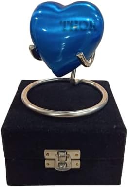 Blue Heart Keepsake Urn - Small Beautiful Urn for Ashes - Beach Handmade Mini Urns & Stand with Box - Honor Your Loved One Perfect for Adults - Image 4