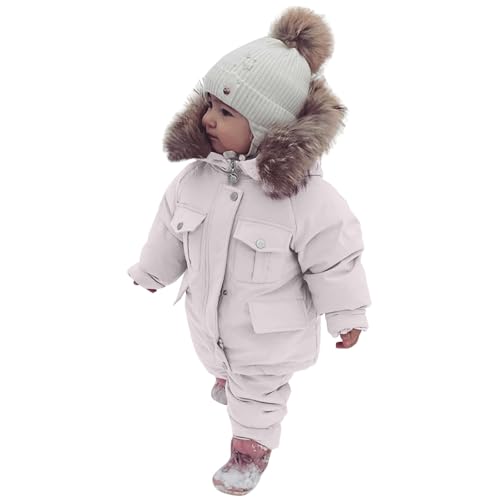 Kids 2-Piece Snowsuit Toddler Warm Hoodie Down Jacket Winter Coat + Snow Bib Pants Ski Suit Windproof Snow Suit Outfits2