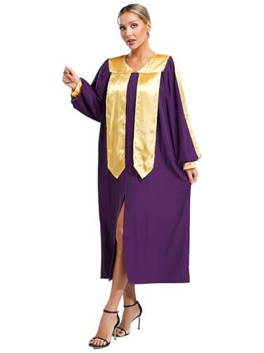 iiniim Unisex Womens Mens Choir Robe for Church V-neck Long Sleeve Judge Robe Graduation Gown3