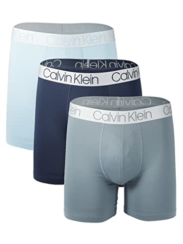 Calvin Klein Men`s Microfiber Boxer Briefs Pack of 3 (B(NP2214-452)/O, X-Large)