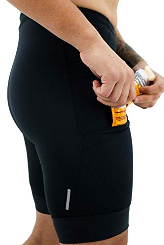 Bermuda de Compressão Masculina para Corrida Hupi Run, Cor: Preto, Tamanho: P